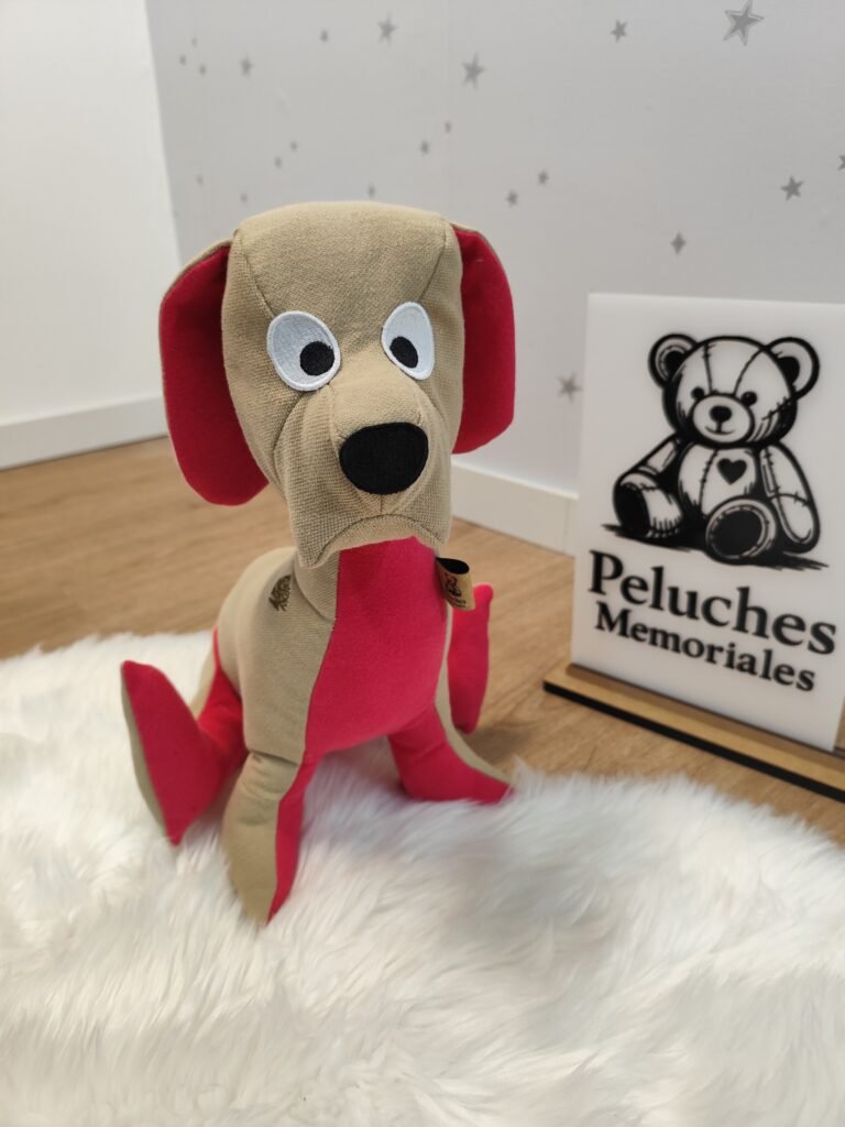 Perrito memorial beige y rosa
