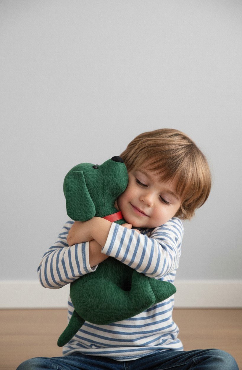 Niño con perrito memorial
