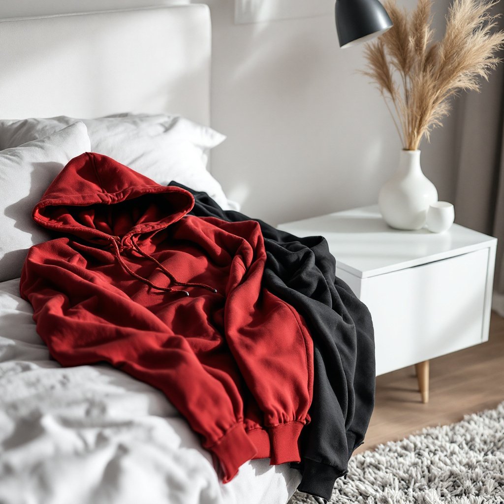 Sudaderas roja y negra
