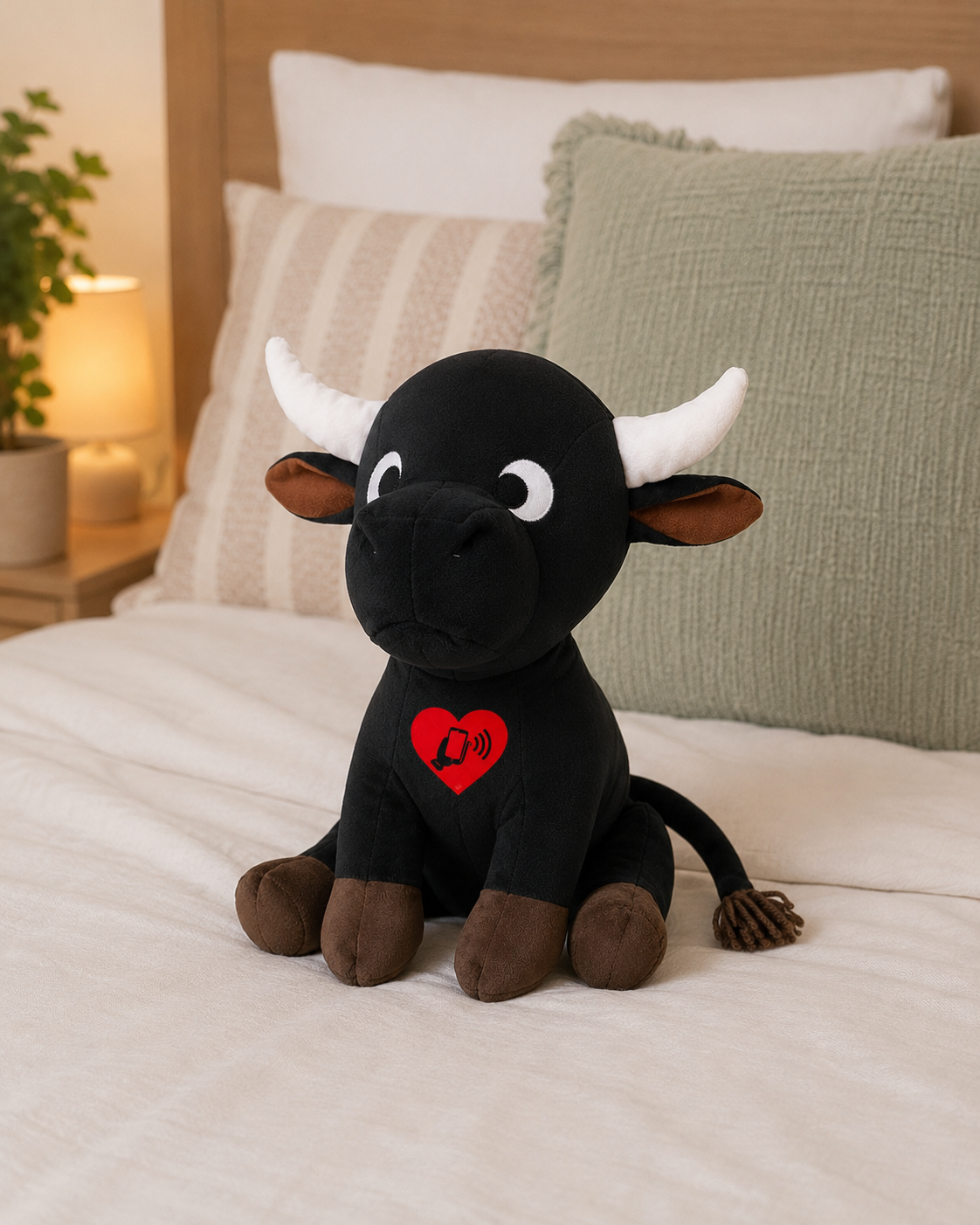Torito memorial negro con corazon inteligente