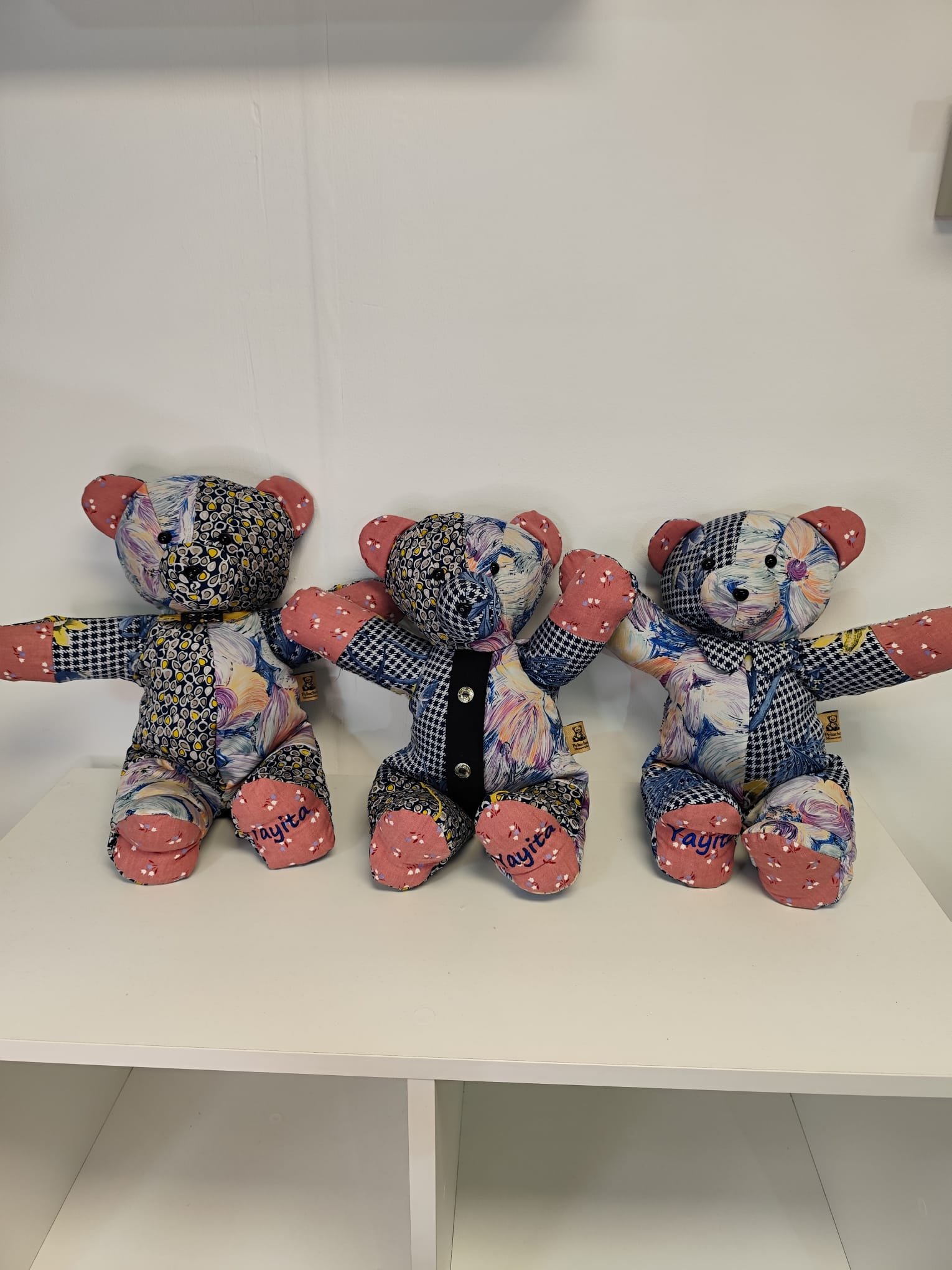 3 ositos memoriales teddy pequeños